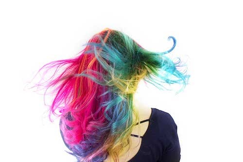woman with color-treated hair
